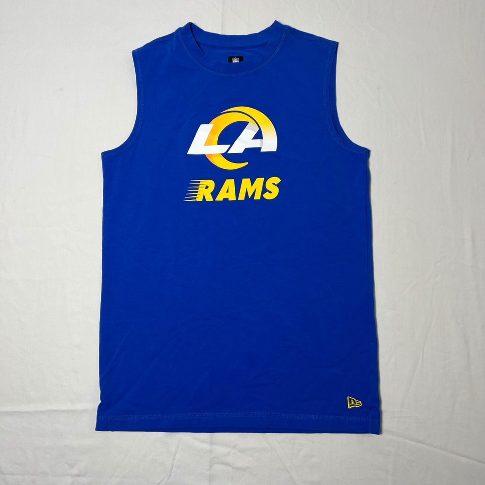 New Era NFL Los Angeles Rams Mens Small Blue Sleeveless Muscle Tank Top Shirt